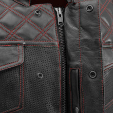 Load image into Gallery viewer, Downside Perforated Men's Motorcycle Leather Vest
