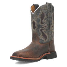 Load image into Gallery viewer, Dan Post Creek (Dark Navy/Brown) - Little Kid&#39;s/Big Kid&#39;s Leather Cowboy Boots
