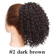 Load image into Gallery viewer, Drawstring Puff Ponytail Afro Kinky Curly Hair Extension Synthetic Clip in Pony Tail African American Hair Extension Short Kinky Curly Pineapple Pony Tail Clip in on Wrap Up-do Hair Extensions for African American Women

