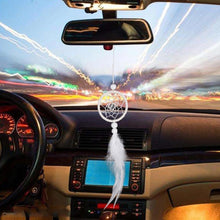 Load image into Gallery viewer, Dream Catcher Cars Rear View Mirror Mini Pure White Small Feather Wind Chimes Wall Hanging Decor Handmade Catcher Feather Wall Hanging Decorations Car Charm Ornament Pendant
