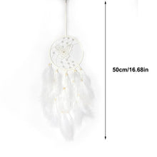 Load image into Gallery viewer, Dream Catcher Wall Decor with White Feathers Indian Style Dream-catcher Moon Handmade Wind Chimes Wall Ornament Girls Room Decoration Feather Dream Catcher For Kids Women Wedding Bohemian Wall Decor
