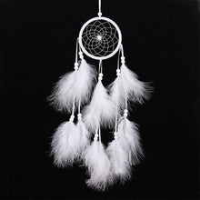 Load image into Gallery viewer, Dream Catcher Wall Decor with White Feathers Indian Style Dream-catcher Moon Handmade Wind Chimes Wall Ornament Girls Room Decoration Feather Dream Catcher For Kids Women Wedding Bohemian Wall Decor
