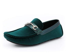 Load image into Gallery viewer, Amali Bling Green Men&#39;s Smoking Driving Moccasin/Dress Shoe
