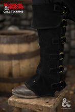 Load image into Gallery viewer, Dungeons &amp; Dragons Leather Gaiters Type 4 Black
