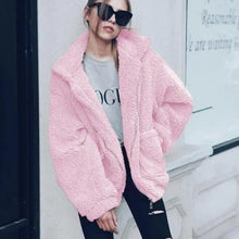 Load image into Gallery viewer, Durable Autumn Winter Faux Fur Coat For Women Casual Warm Soft Zipper Fur Jacket Plush Overcoat Pocket Plus Size Teddy Coat For Female
