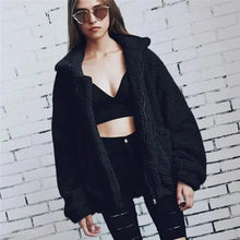 Load image into Gallery viewer, Durable Autumn Winter Faux Fur Coat For Women Casual Warm Soft Zipper Fur Jacket Plush Overcoat Pocket Plus Size Teddy Coat For Female
