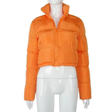 Load image into Gallery viewer, Durable Faux PU Leather Bubble Puffer Winter Warm Jacket Women Coats Long Sleeve Outerwear Zipper Casual Slim jacket
