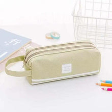 Load image into Gallery viewer, Durable Simple Large Capacity School Stationery Double Layer Case  Students Unique Design High Quality Office Handbag Pencil Case
