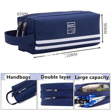 Load image into Gallery viewer, Durable Simple Large Capacity School Stationery Double Layer Case  Students Unique Design High Quality Office Handbag Pencil Case
