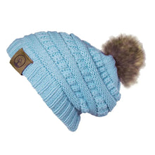 Load image into Gallery viewer, Deadwood Trading Brina- Slouch Beanie with Pom Pom - Winter Skull Cap for Women
