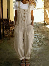 Load image into Gallery viewer, Women's Vintage High-Waist Straight-Leg Overalls – Sleeveless Suspender Jumpsuit
