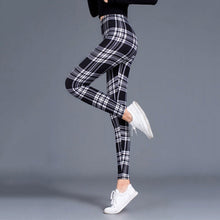 Load image into Gallery viewer, Women’s Plaid Yoga Leggings – Mid Waist Push-Up Pants

