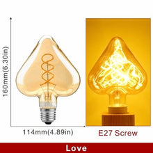 Load image into Gallery viewer, E14 E27 Retro LED Spiral Filament Light Bulb 4W 220V C35 G45 A60 T45 ST64 T185 T225 G80 G95 G125 Vintage Edison Lamp Vintage Filament Light Bulbs Globe Round

