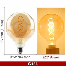 Load image into Gallery viewer, E14 E27 Retro LED Spiral Filament Light Bulb 4W 220V C35 G45 A60 T45 ST64 T185 T225 G80 G95 G125 Vintage Edison Lamp Vintage Filament Light Bulbs Globe Round
