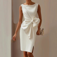 Load image into Gallery viewer, Women's Bow-Knot Sleeveless Midi Dress – High Waist A-Line
