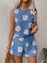 Load image into Gallery viewer, Women's Floral Print Tank Top &amp; Shorts Two-Piece Set – Summer
