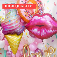 Load image into Gallery viewer, Big Heart Luxury  Decorations Ballons and  Donuts Lip Stick Ice Cream and Rainbow Style Balloons For Kids  Baby and Birthday Decorations Inflatable Helium
