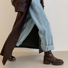 Load image into Gallery viewer, Women’s British-Style Chunky Heel Ankle Boots – Dr. Style Leather Booties for Fall &amp; Winter
