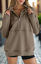 Load image into Gallery viewer, Women’s Half Zip Fleece Sweatshirt
