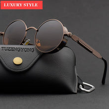 Load image into Gallery viewer, Luxury Popular Retro  Gothic Steampunk Polarized Men and  Women Brand Designer Vintage Round High Quality Metal Frame Sunglasses With UV400 Protection
