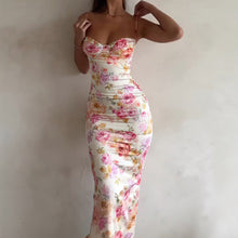 Load image into Gallery viewer, Women’s Floral Bodycon Maxi Dress – Sexy Spaghetti Strap Vacation &amp; Summer Dress
