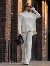 Load image into Gallery viewer, Women's Mock-Neck High-Low Sweater &amp; Wide-Leg Pants Set
