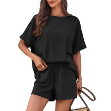Load image into Gallery viewer, 👕 Oversized T-Shirt &amp; Drawstring Shorts Set – Ultimate Casual Comfort
