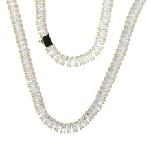 Load image into Gallery viewer, Men's Hip-Hop Zirconia Necklace in Copper Alloy Rectangular Design
