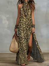 Load image into Gallery viewer, Women's Printed Scarf-Style Maxi Dress – Sleeveless, Split, Loose Boho
