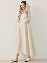 Load image into Gallery viewer, 100% Linen Hooded Pullover Maxi Dress REBECCA
