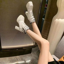 Load image into Gallery viewer, Elegant Round Toe Block : Heels Boots
