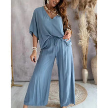 Load image into Gallery viewer, Women’s Lounge Set with Wide Leg Pant
