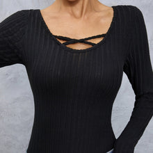 Load image into Gallery viewer, Cross‑collar long sleeve slim tee
