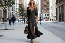Load image into Gallery viewer, Casual Cotton Linen Long Sleeve Women’s Dress
