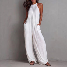 Load image into Gallery viewer, Women's Sleeveless Open-Back Wide-Leg Pleated Jumpsuit
