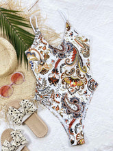 Load image into Gallery viewer, Elegant Printed Stylish With Back Tie : One-Piece Swimsuit
