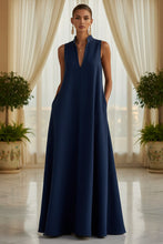 Load image into Gallery viewer, Women's Sleeveless Stand-Collar Maxi Dress
