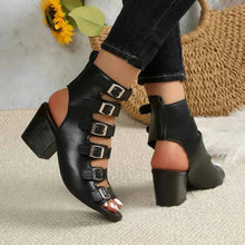 Load image into Gallery viewer, Buckle Heel Block : Heels Sandals
