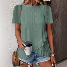 Load image into Gallery viewer, Women’s Casual Solid Color Short Sleeve Crew Neck Top

