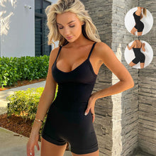 Load image into Gallery viewer, Spaghetti Strap Shorts Jumpsuit Sports Yoga Workout Tight Romper Women Fashion Fitness Sportwear
