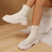 Load image into Gallery viewer, Women's Sporty Sock Ankle Boots – Height-Increasing Square Heel
