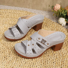 Load image into Gallery viewer, Women's High-Heel Slip-On Sandals – Round Toe Summer Slippers
