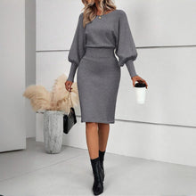 Load image into Gallery viewer, Women’s Lantern Sleeve Bodycon Dress
