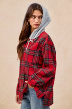 Load image into Gallery viewer, BiBi Brushed Plaid Hooded Jacket
