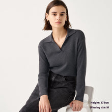 Load image into Gallery viewer, Women’s Ribbed Half-Open Collar Sweater
