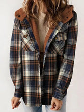 Load image into Gallery viewer, Plaid Snap Down Plush Hooded Jacket Soft &amp; Warm Women Outerwear Cozy And Comfortable Jacket
