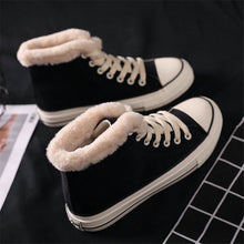 Load image into Gallery viewer, Women’s Warm Canvas Shoes | Plush Cotton Lined Flat Winter Shoes
