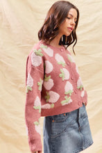 Load image into Gallery viewer, SO ME Strawberry Fruit All Over Button Sweater Cardigan
