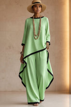 Load image into Gallery viewer, Women's Asymmetric Linen Tunic &amp; Wide-Leg Pants Set
