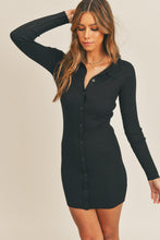 Load image into Gallery viewer, Button Up Ribbed Mini Shirt Dress – Ribbed Dress, Button-Up Shirt Dress, Mini Shirt Dress, Casual Shirt Dress, Versatile Shirt Dress
